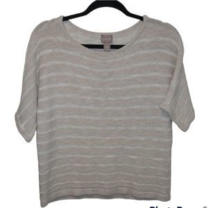 Chicos size one cotton blend knit batwing short sleeve top